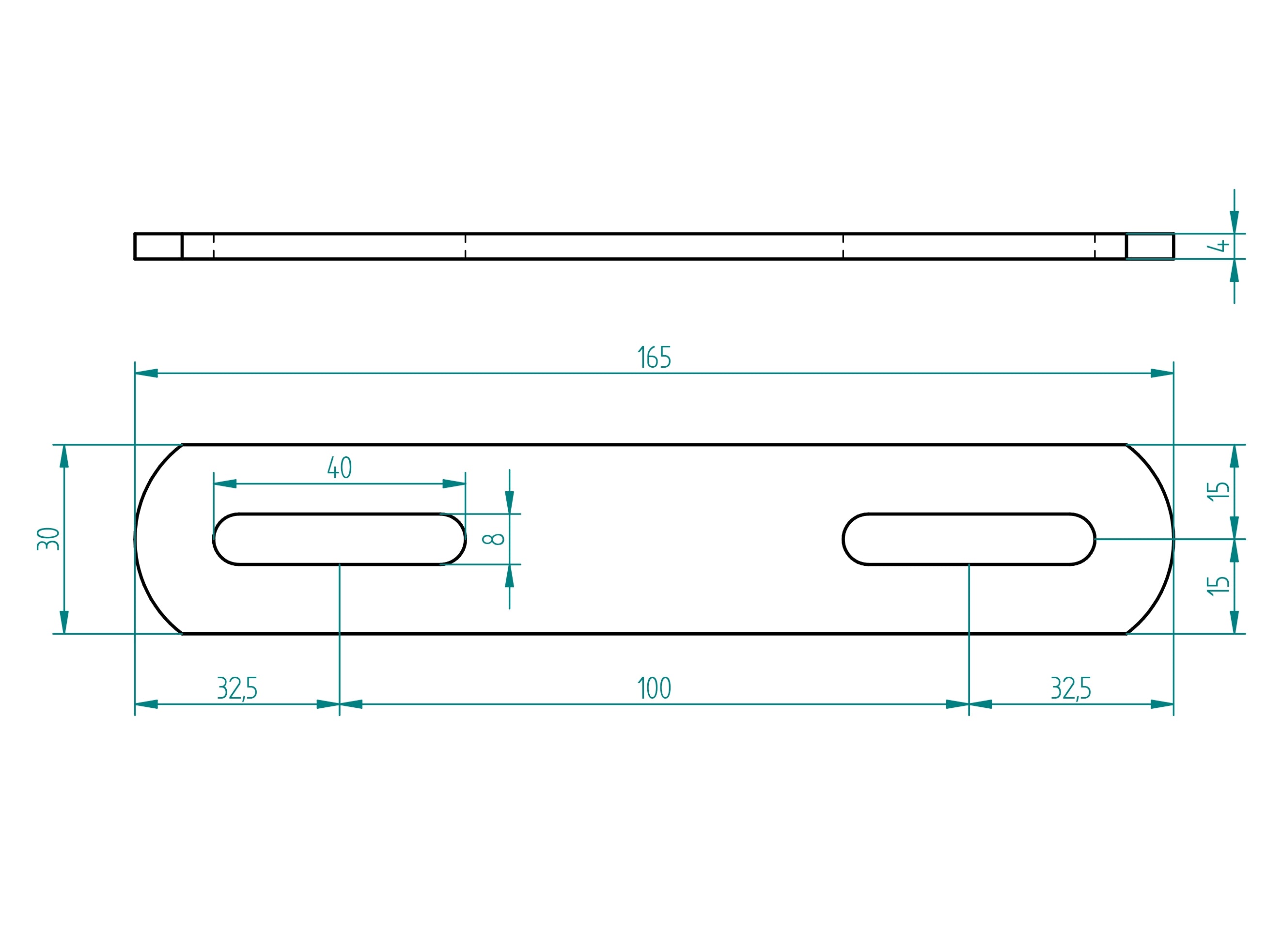 Montagelasche 4x30x165mm