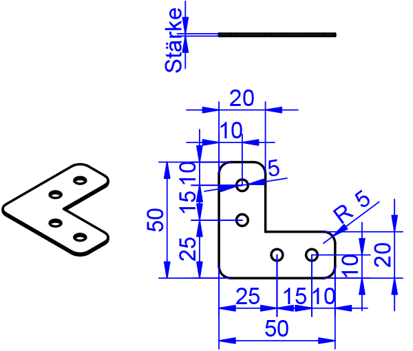 Eck-Flachwinkel 1,5x50x50x20x20mm