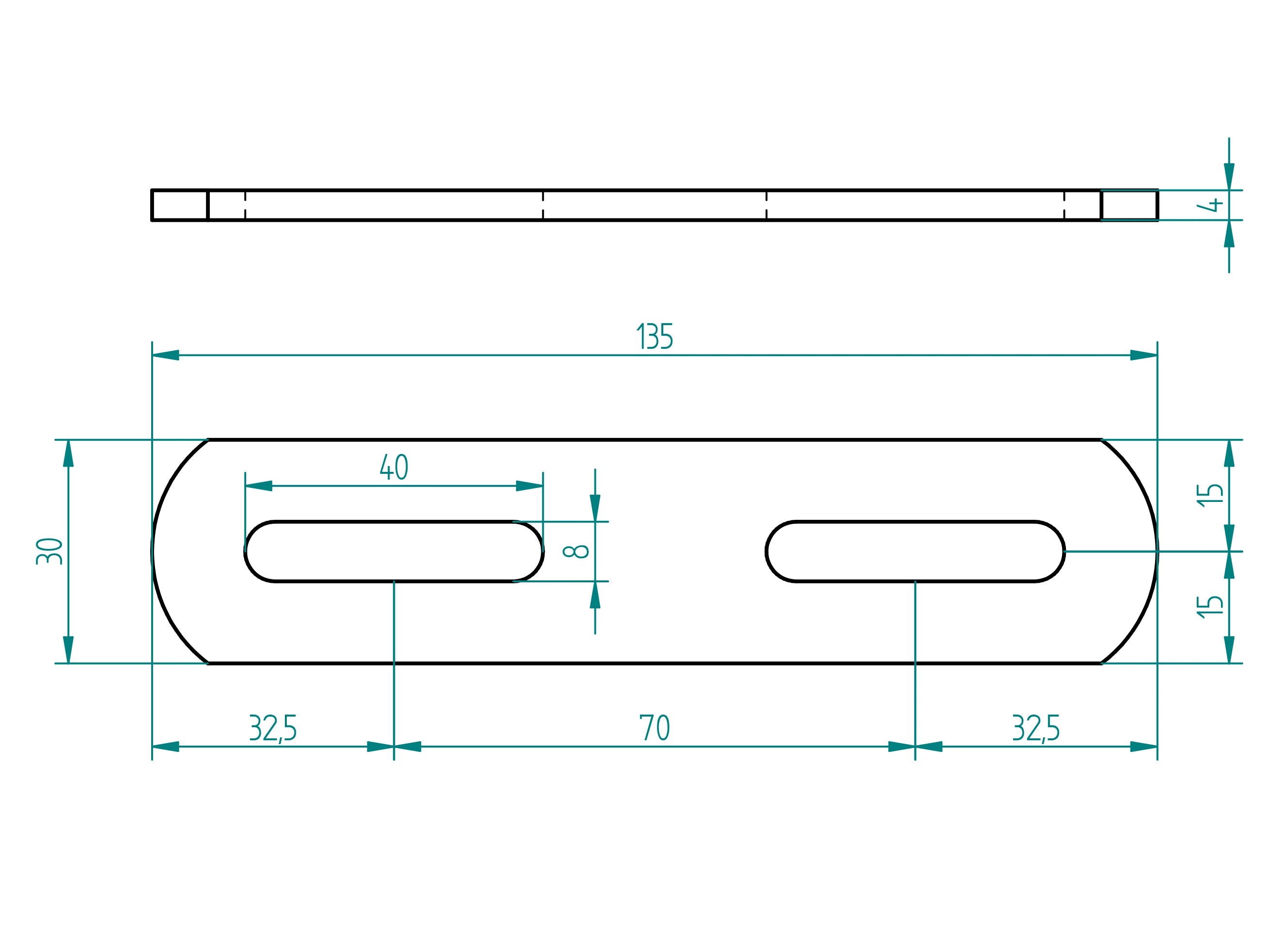 Montagelasche 4x30x135mm