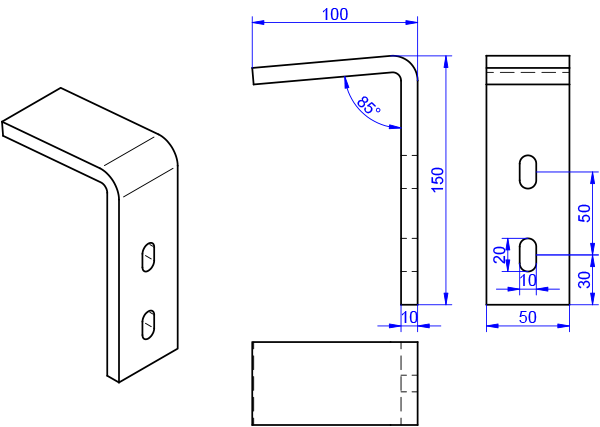 Fensterbank-Winkel 10x50-100x150mm