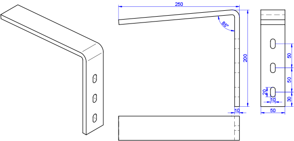 Fensterbank-Winkel 10x50-250x200mm