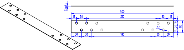 Flacheisen, Flachstahl & Flachverbinder 5x35x300