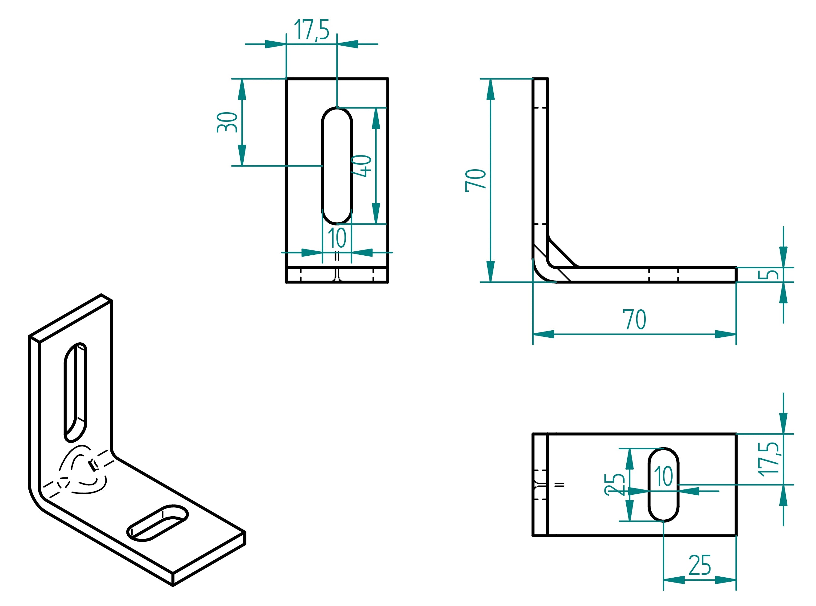 L-Winkel 5x35-70x70mm