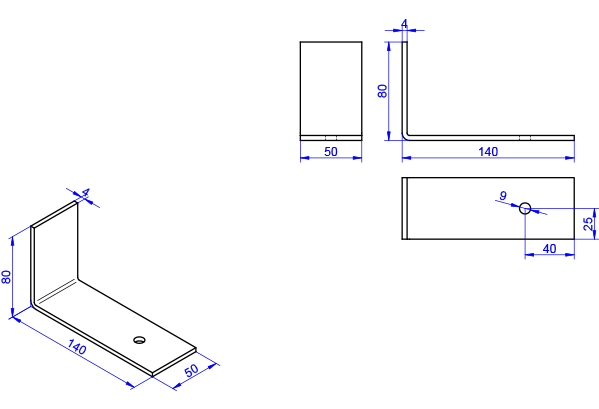 L-Winkel 4x50-80x140mm