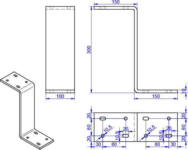 Z-Winkel & Z-Profile 10x100-150x300x150