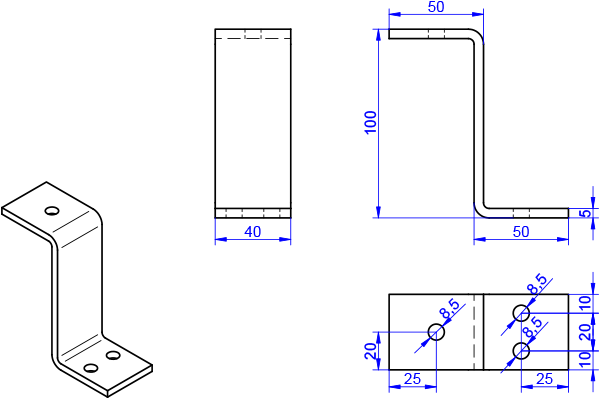Z-Winkel & Z-Profile 5x40-50x100x50