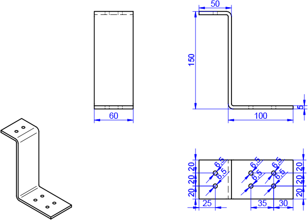 Z-Winkel & Z-Profile 5x60-50x150x100