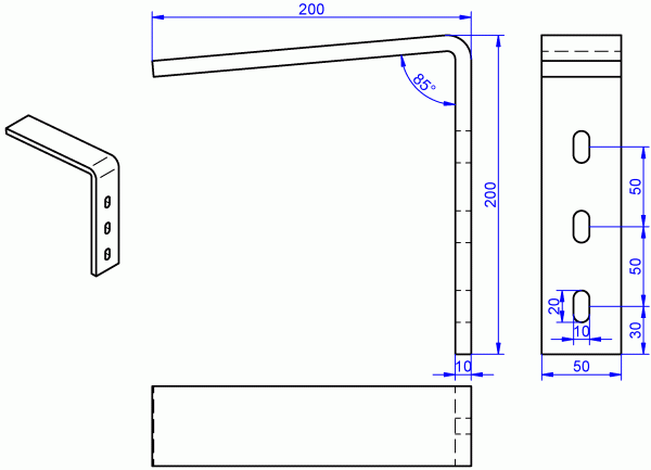 Fensterbankhalter, Fensterbank Winkel aus Edelstahl V2A 10x50-200x200 mm