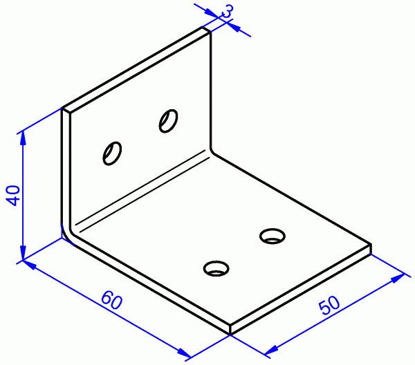 Stahlwinkel roh 3x50-40x60 mm