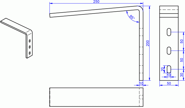 Fensterbankhalter, Fensterbank Winkel aus Edelstahl V2A 10x50-250x200 mm