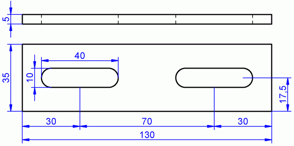 Flacheisen, Flachstahl, Flachverbinder 5x35x130 mm