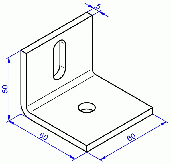 Stahlwinkel roh, Winkel aus Stahl 5x60-50x60 mm