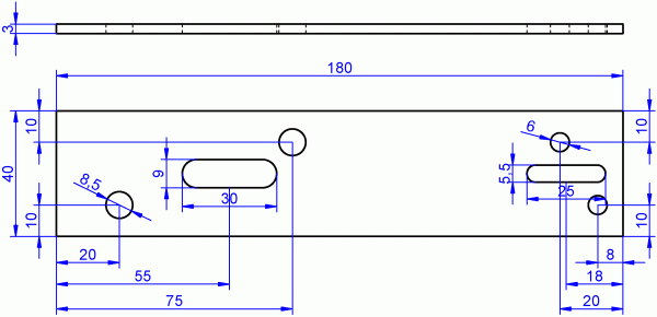 Flacheisen, Flachstahl, Flachverbinder 40x180 mm