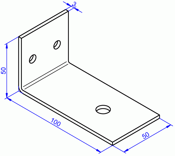 Stahlwinkel roh, Winkel aus Stahl 3x50-50x100 mm