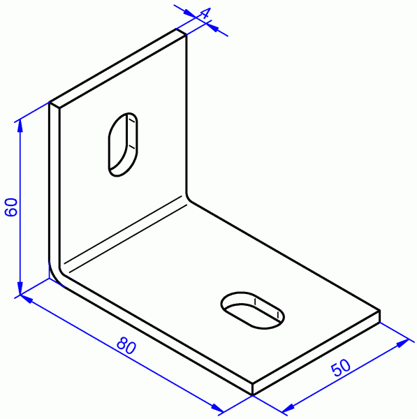 Stahlwinkel roh, Winkel aus Stahl 4x60-60x80 mm