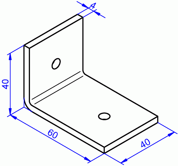 Stahlwinkel, Winkel aus Stahl galvanisch verzinkt 4x40-40x60 mm