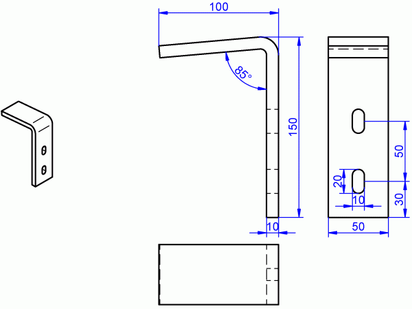 Fensterbank Winkel verzinkt 10x50-100x150 mm