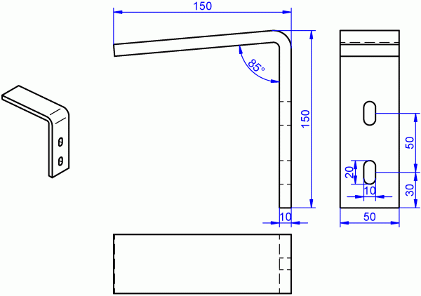 Fensterbank Winkel verzinkt 10x50-150x150 mm