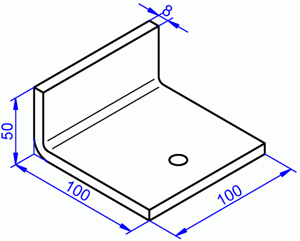 Stahlwinkel roh, Schwerlastwinkel 8x100-50x100 mm